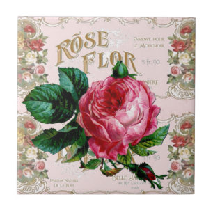 SHABBYCHIC Englische Rose altrosa Fliese