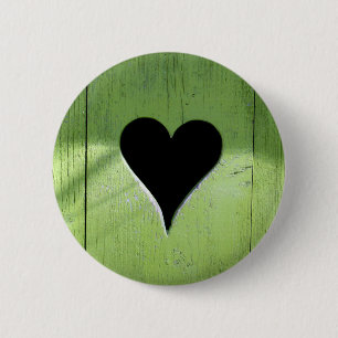 SHABBYCHIC-Holzherz-grün Button