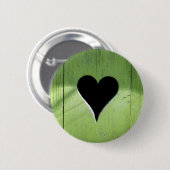 SHABBYCHIC-Holzherz-grün Button (Vorne & Hinten)