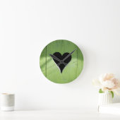 SHABBYCHIC-Holzherz-grün Runde Wanduhr (Zuhause)
