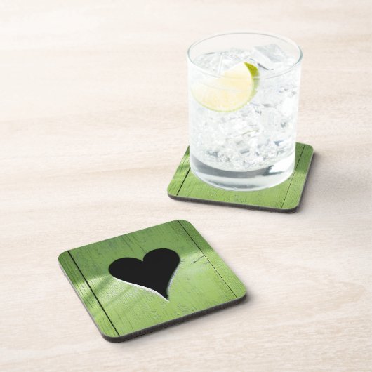 SHABBYCHIC-Holzherz-grün Untersetzer (Rechte Seite)