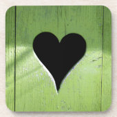 SHABBYCHIC-Holzherz-grün Untersetzer (Vorderseite)
