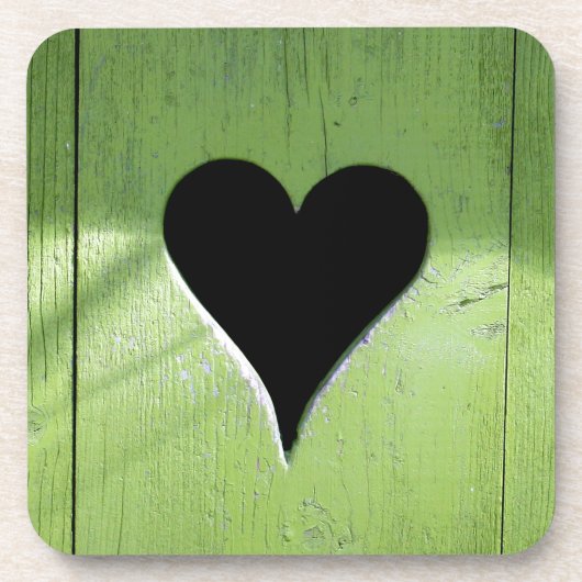 SHABBYCHIC-Holzherz-grün Untersetzer (Vorderseite)