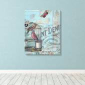 Shabbychic Paris Collage Rose Leinwanddruck (Insitu (Holzboden))
