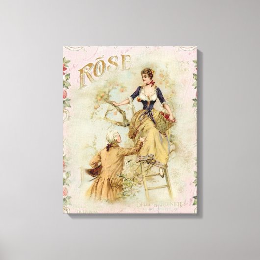 Shabbychic Paris Collage Rose Leinwanddruck (Vorderseite)