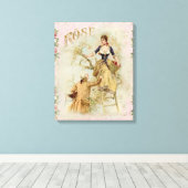 Shabbychic Paris Collage Rose Leinwanddruck (Insitu (Holzboden))