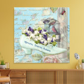 Shabbychic Paris Collage Rose Leinwanddruck (Insitu (Wohnzimmer))