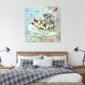 Shabbychic Paris Collage Rose Leinwanddruck (Insitu (Schlafzimmer))