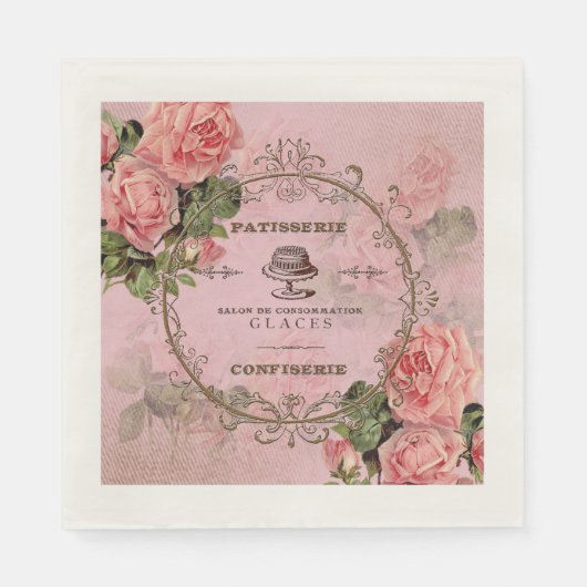 ShabbyVintageRoses2 - Paper Napkins Serviette (Vorderseite)