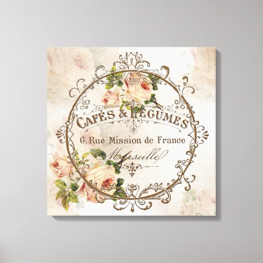 ShabbyVintageRoses3 - Wrapped Canvas Leinwanddruck (Vorderseite)