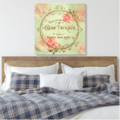 ShabbyVintageRoses3 - Wrapped Canvas Leinwanddruck (Insitu (Schlafzimmer))