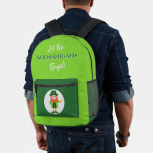 Shabernack Kobold St. Patrick's Day Bedruckter Rucksack