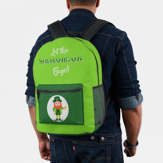 Shabernack Kobold St. Patrick's Day Bedruckter Rucksack (Insitu (Modell))