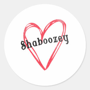 Shabozey Herz T mit Vorname für Mädchen und Wo Runder Aufkleber