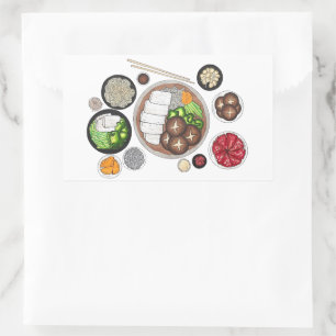 Shabu-Shabu Japan Japanische Küche Hotspot Rechteckiger Aufkleber