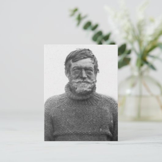 Shackletonin Bild und Zitat des antarktischen Nimr Postkarte (Stehend Vorderseite)