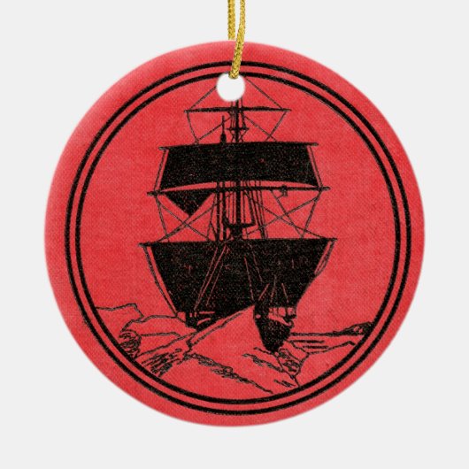 Shackletons Nimrod-Bucheinband-Weihnachten Keramikornament (Vorne)