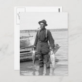 Shad Fishing, Anfang der 1900er Jahre Postkarte (Vorne/Hinten)