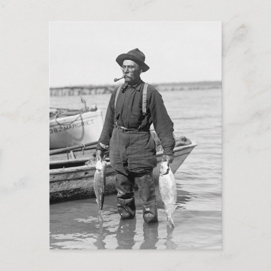 Shad Fishing, Anfang der 1900er Jahre Postkarte (Vorderseite)