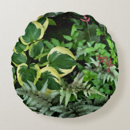 Shade Garden Round Throw Kissen