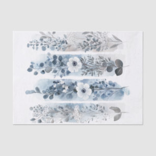 Shade of Blue Wild Blume Decoupage Seidenpapier