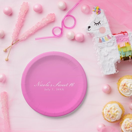 Shade of Pink Simple Minimalism Pappteller (Party)