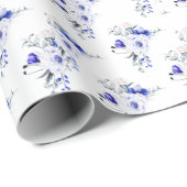 Shade of Royal Blue Elfenbein Blumenhochzeit Geschenkpapier (Rolleneckpunkt)