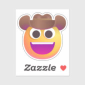 Shaded Cowboy Hat Gesicht Emoji Niedliche lustig A Aufkleber (Blatt)