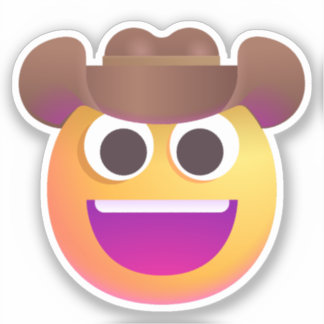 Shaded Cowboy Hat Gesicht Emoji Niedliche lustig A Aufkleber