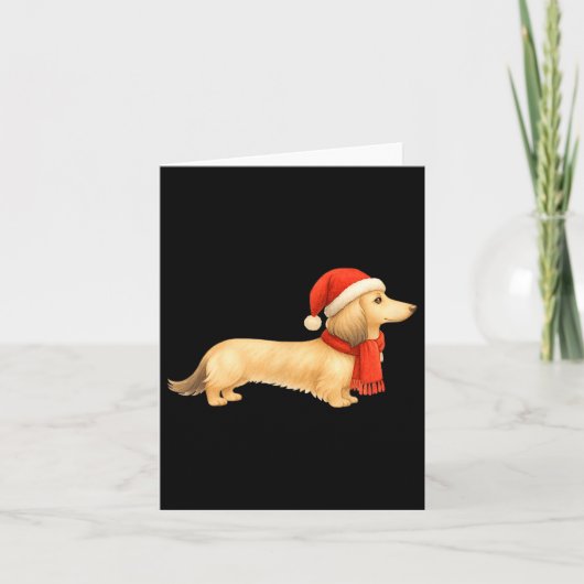 Shaded Cream Christmas Dachshund Dog Mom Funny Cut Karte (Vorderseite)