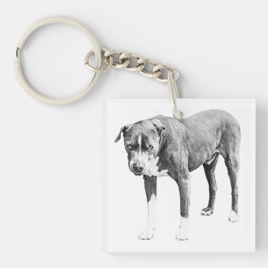 Shaded Pit Bull Mini Tag Schlüsselanhänger (Vorderseite)