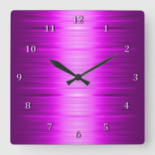 Shaded Red Raspberry Amethyst Square Wall Clock Quadratische Wanduhr