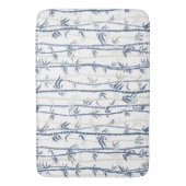 Shades Blue Bamboo Pattern Bathmat Badematte (Vorderseite Vertikal)