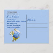 Shades / Blue Watercolor Hydrangeas Speichern Sie Ankündigungspostkarte (Rückseite)