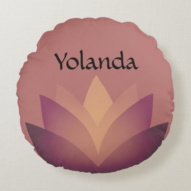 Shades der Mauve Lotus Blume Rundes Kissen (Vorderseite)