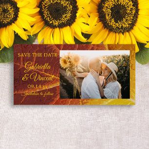 Shades des Herbstleaf Hochzeit speichern das Datum Save The Date