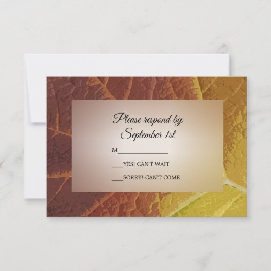 Shades des Herbstleaf Wedding RSVP Response Card Karte (Vorderseite)