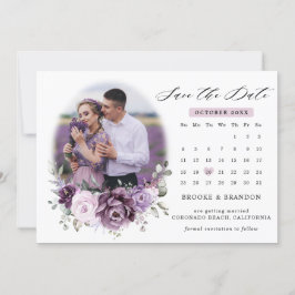 Shades Dusty Lila Blooms Moody Calendar Save The Date