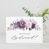 Shades Dusty Lila Werden Sie meine Bridesmaid? Einladung (Stehend Vorderseite)