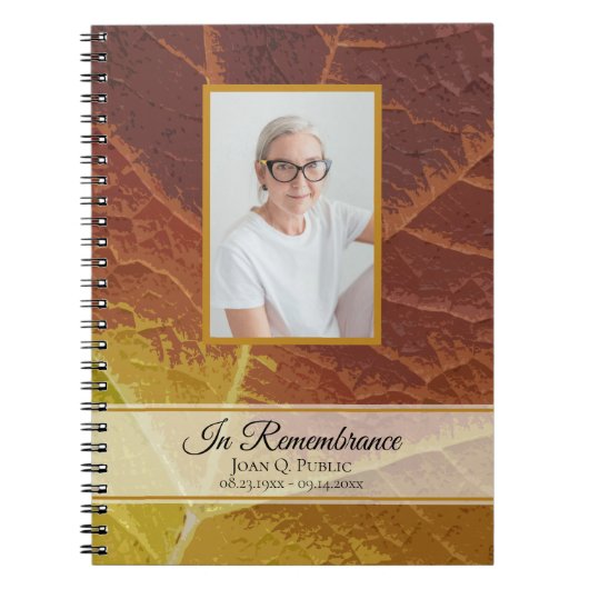 Shades Herbstleaf-Beerdigung-Gästebuch Notizblock (Vorderseite)