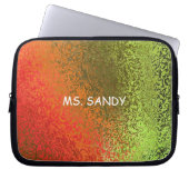 Shades in Orange und Green Add Name Laptopschutzhülle (Vorderseite)