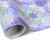 Shades Lavender und Green Abstrakt Blume Apro Geschenkpapier (Rolleneckpunkt)