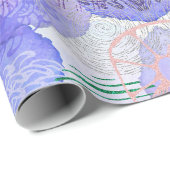 Shades Lavender und Green Abstrakt Blume Apro Geschenkpapier (Rolleneckpunkt)