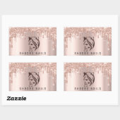 Shades Nails Packing Rose Gold Glitzer Spark3 Rechteckiger Aufkleber (Blatt)