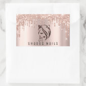 Shades Nails Packing Rose Gold Glitzer Spark3 Rechteckiger Aufkleber (Tasche)