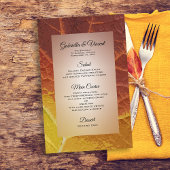 Shades of Autumn Leaf Wedding Menu