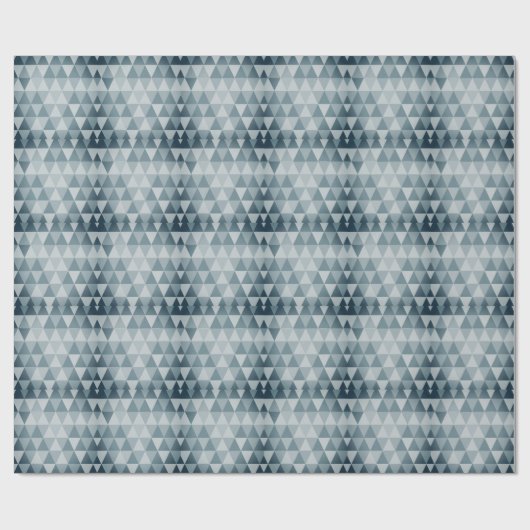Shades of Blue Abstrakt Triangle Retro Xmas Tree W Geschenkpapier (Flach)