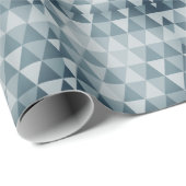 Shades of Blue Abstrakt Triangle Retro Xmas Tree W Geschenkpapier (Rolleneckpunkt)
