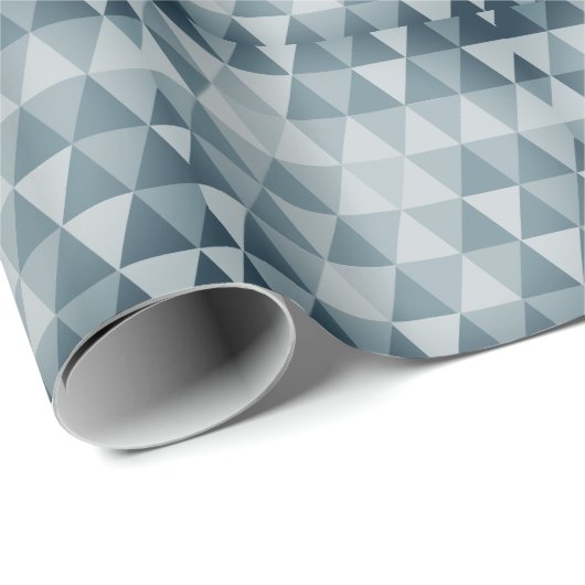 Shades of Blue Abstrakt Triangle Retro Xmas Tree W Geschenkpapier (Rolleneckpunkt)