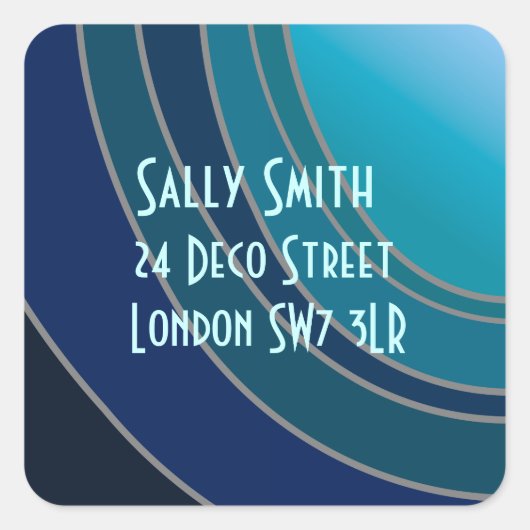 Shades of Blue Address Sticker (Vorderseite)